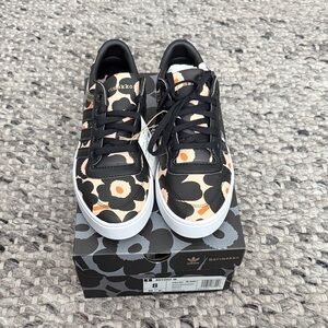 adidas marimekko Black and Orange Floral Athletic Shoes